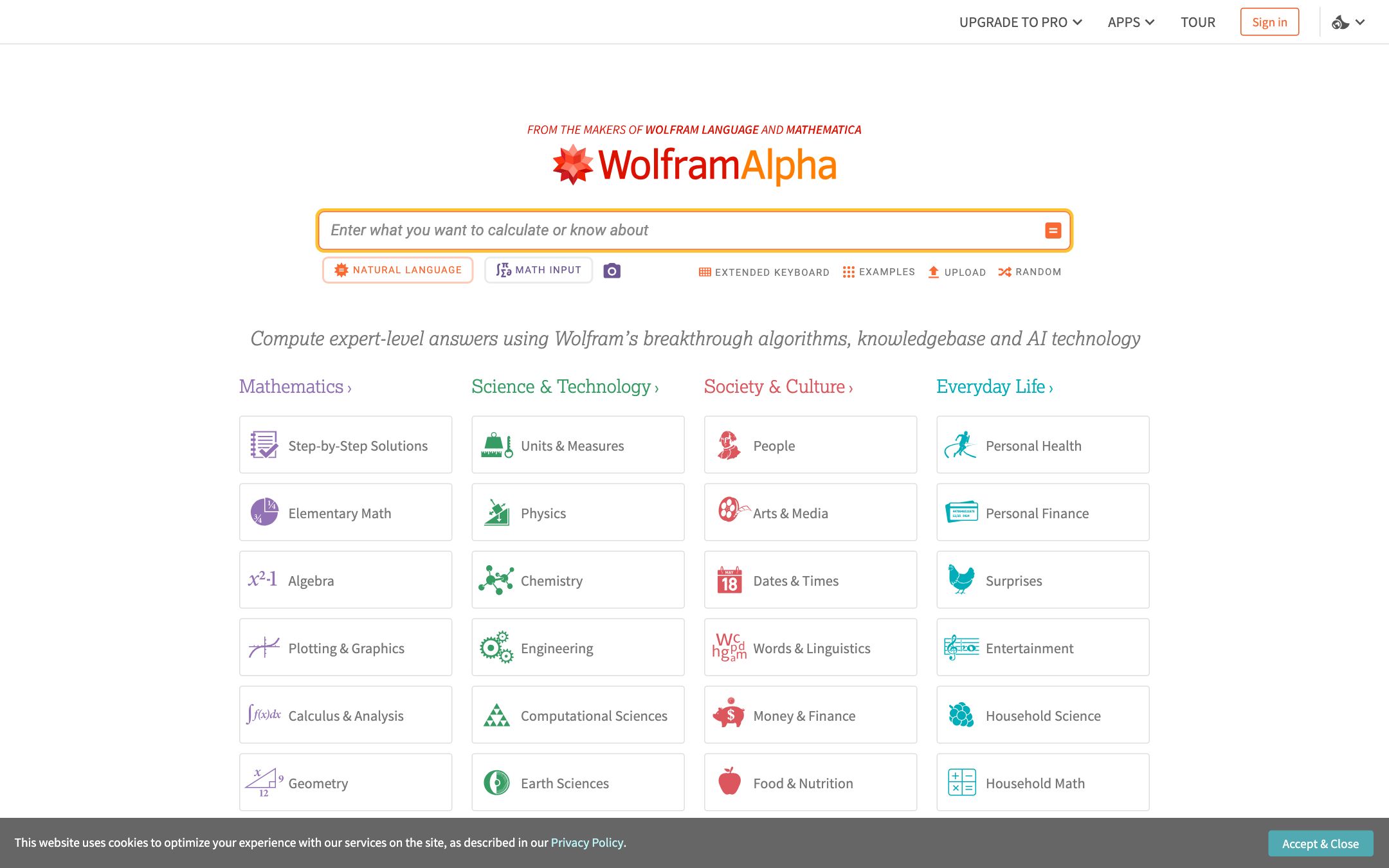 Wolfram|Alpha solving an integration problem with each substitution and identity rendered as its own step.